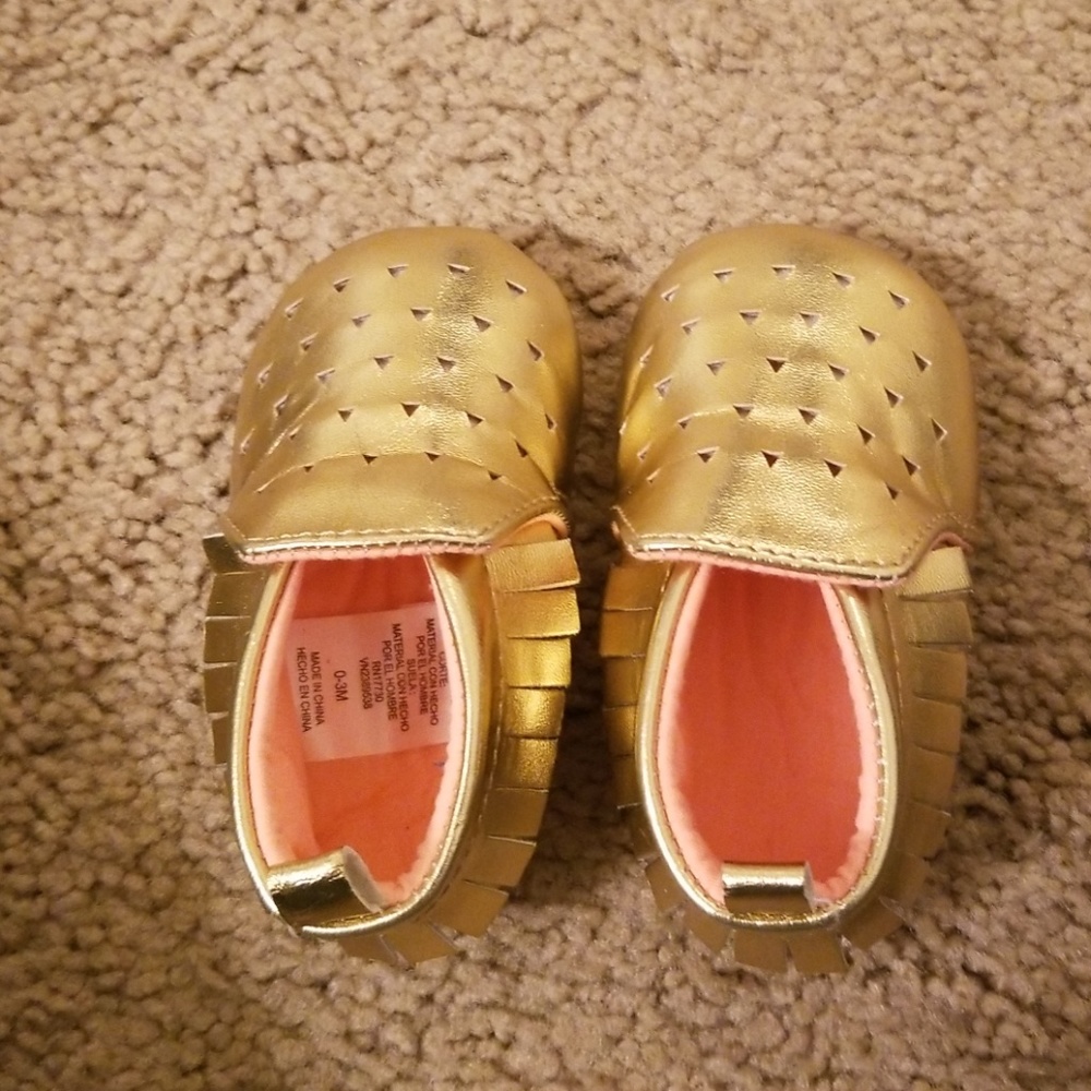 Gold moccasins